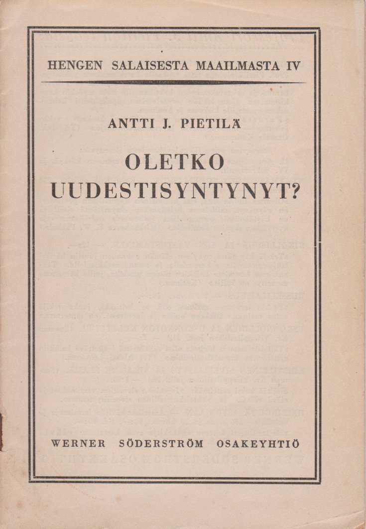 Oletko uudestisyntynyt?