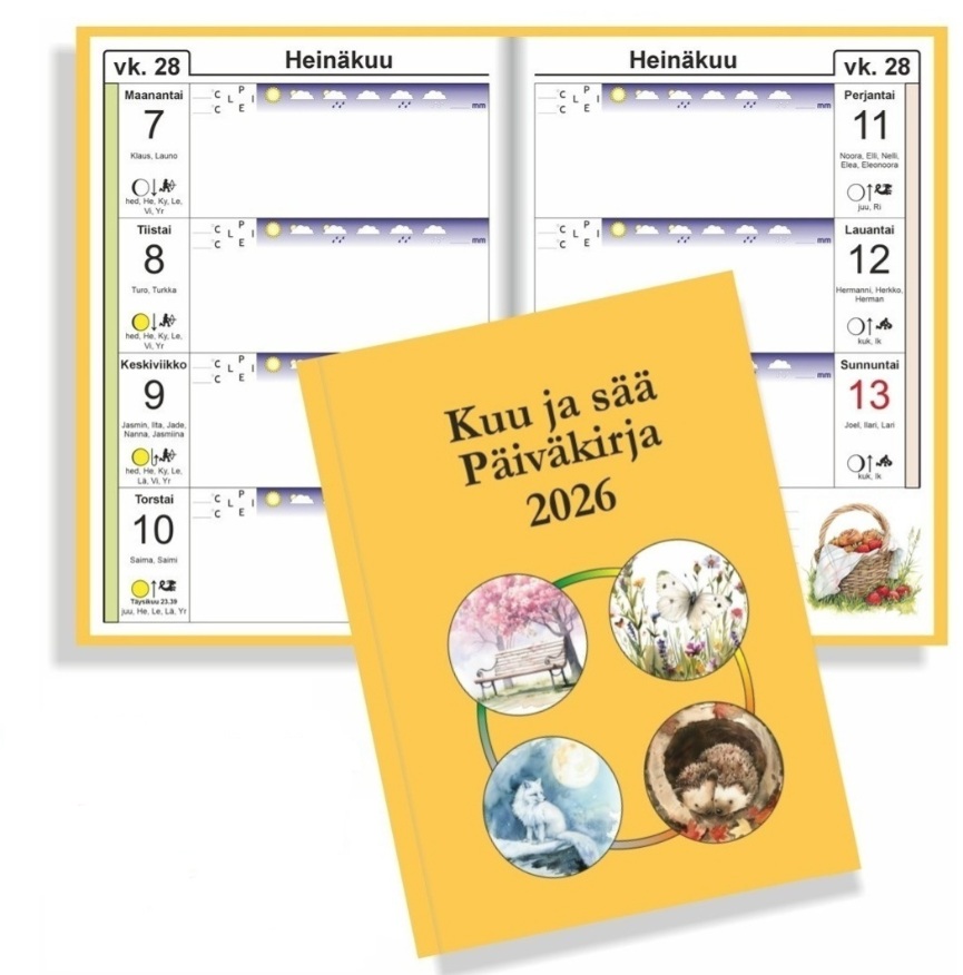 Kuu ja sää päiväkirja 2026